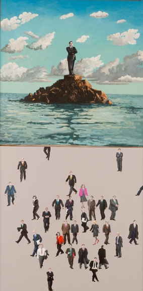 Catherine LOPES-CURVAL Les Autres, 2009, (diptyque), acrylique sur toile, 120 x 60 cm