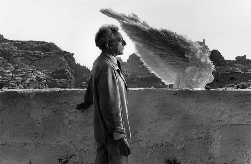 Lucien CLERGUE Jean Cocteau et le Sphinx, dans "le Testamen d'Orphée", les Beaux-de-Provence, 1959, (réf. 1140-1), tirage argentique