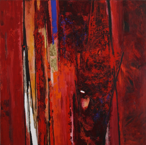 Sujata BAJAJ Reds, 2009, acrylique sur toile, 100 x 100 cm