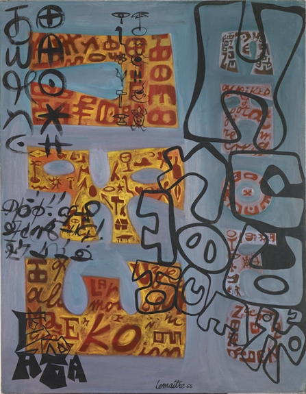 Maurice LEMAÎTRE Incantations, 1965, huile sur toile, 114 x 146 cm