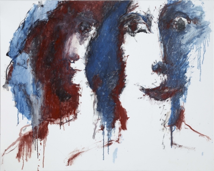 Bernard DUFOUR Trois visages, 2014, huile sur toile, 65 x 81 cm