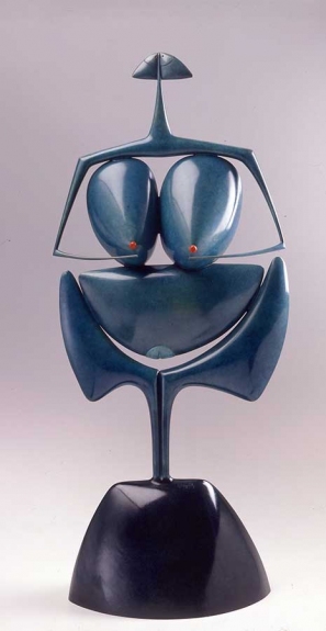 Philippe HIQUILY Coralie, 1992, bonze patiné avec incrustation de corail, 100 x 44 x 25 cm, ed. 8 + 4 E.A.